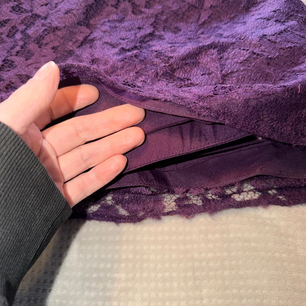 Bari Jay Strapless Gown in Deep Purple Lace size 8 - Picture 5 of 5